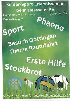 Flyer Kinder-Sport-Erlebniswoche Herbst Hesseler SV 