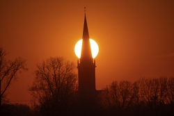 St. Nicolai Kirche Kalkar, Sonnenuntergang